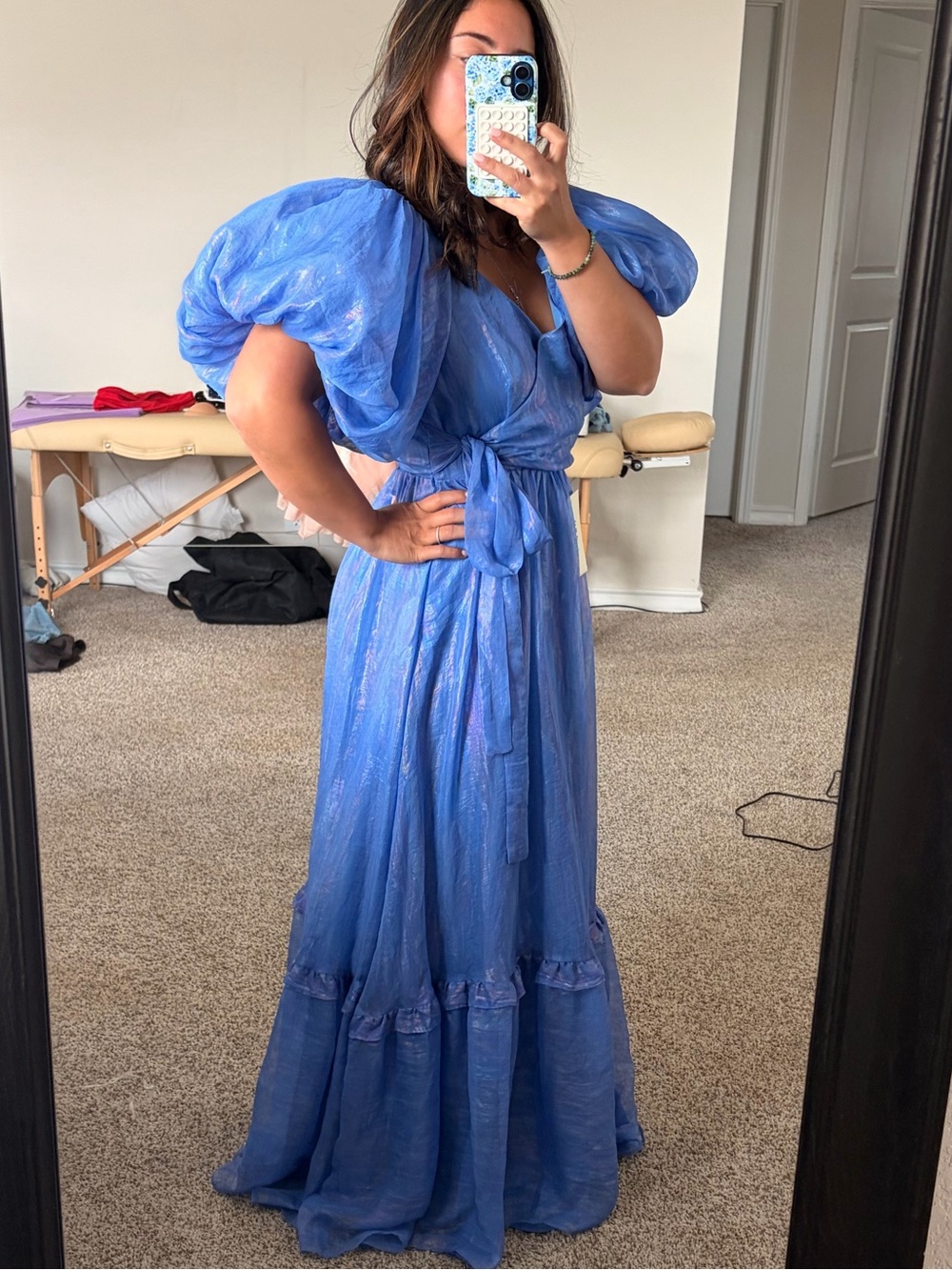 JessaKae Royal Blue Puff Sleeve Maxi Dress - Picture 4 of 6